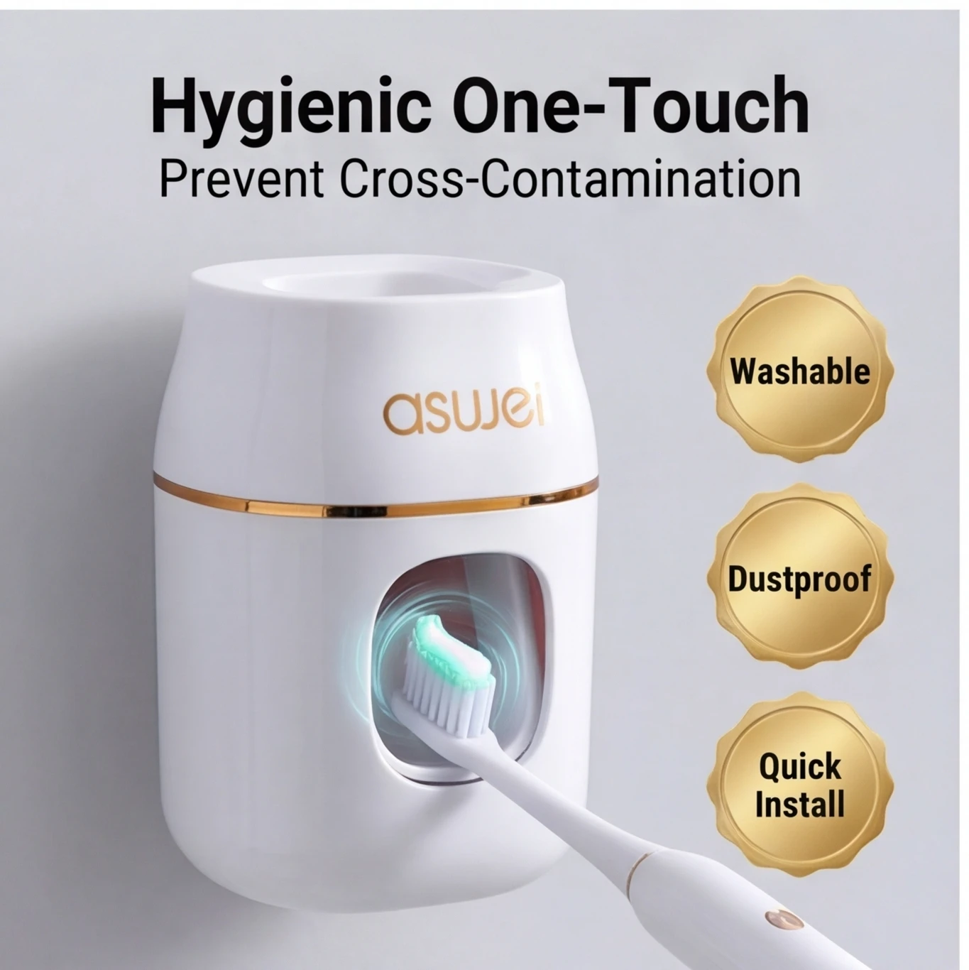 Améliorez votre salle de bain avec ce distributeur de dentifrice et support de rangement 2-en-1 – Recharges automatiques de dentifrice simplifiées ! 1
