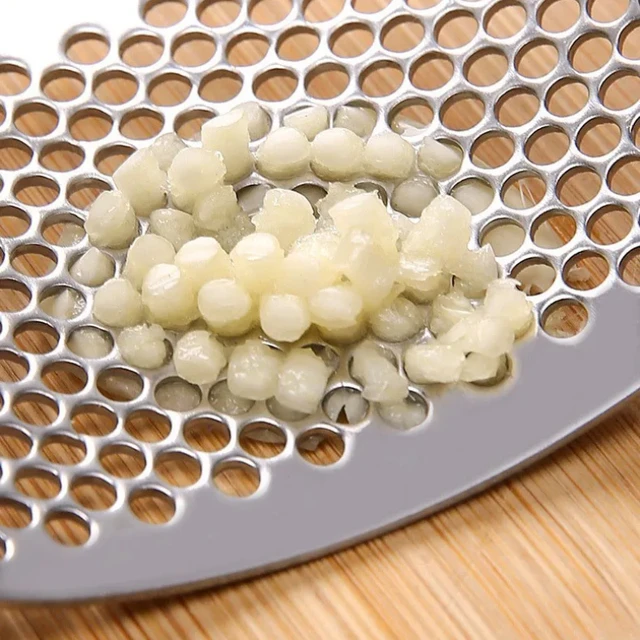 เครื่องบดกระเทียมแบบโค้งสแตนเลสทุบกระเทียมแบบใช้มืออเนกประสงค์อุปกรณ์ทำอาหารอุปกรณ์ที่ใช้ในครัว 5