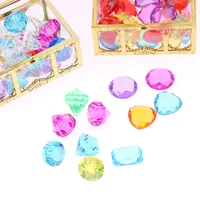 1Set Children Simulation Plastic Crystal Box Treasure Kids Acrylic Colorful Diamond Gems Plastic Large Jewels Toy 2.5cm Diameter 2