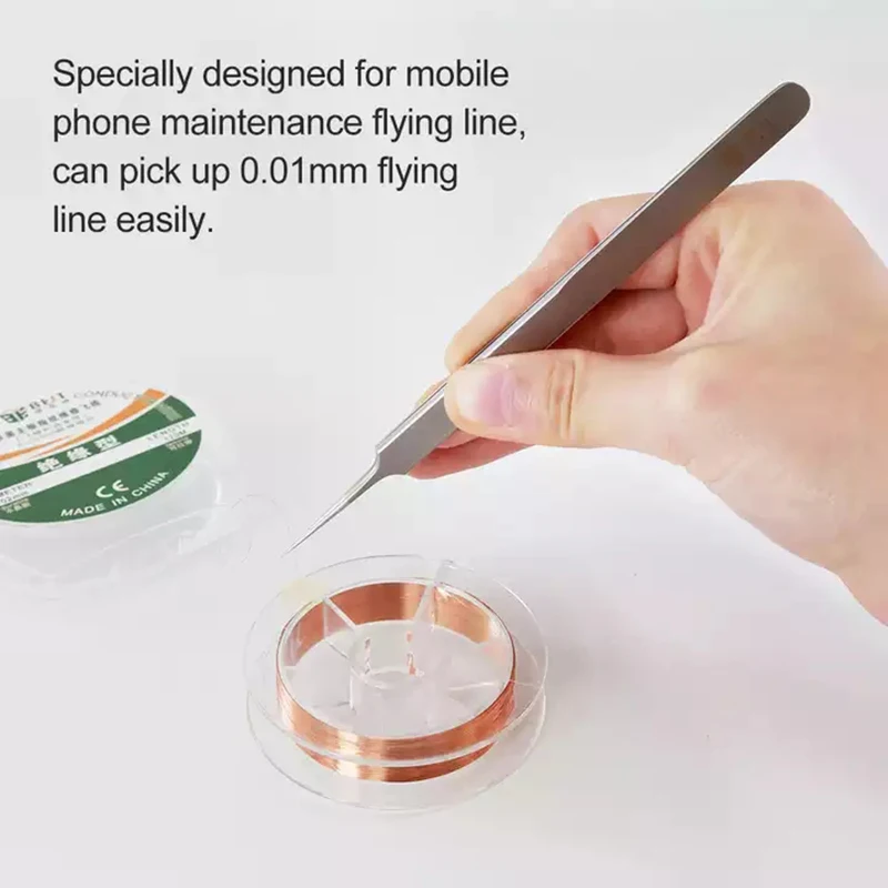 BST-Q10 Stainless Steel Precision Fingerprint Flying Wire Tweezers Set, Mobile Phone Motherboard Chip Maintenance Tool
