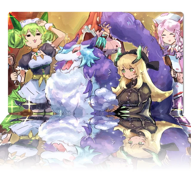 YuGiOh Dragonmaid Girls Playmat TCG CCG Board Game Trading Card Game Mat  Anime Mouse Pad Rubber Desk Mat Gaming Accessories Bag - AliExpress