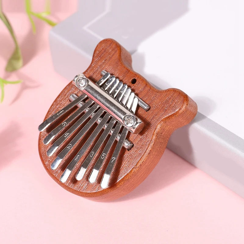 Mini Kalimba 8 Key Exquisite Finger Thumb Piano,Gift For Beginners Music Lovers Players,Cute Pendant Claw Durable Easy Install