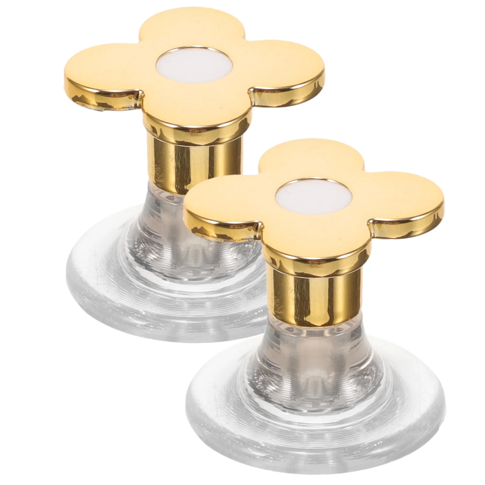 

2 Pcs Toilet Tank Button Handle Top Parts Flush for Manicure Double Sided Tape Bathroom Accessories Complete Tops Handles
