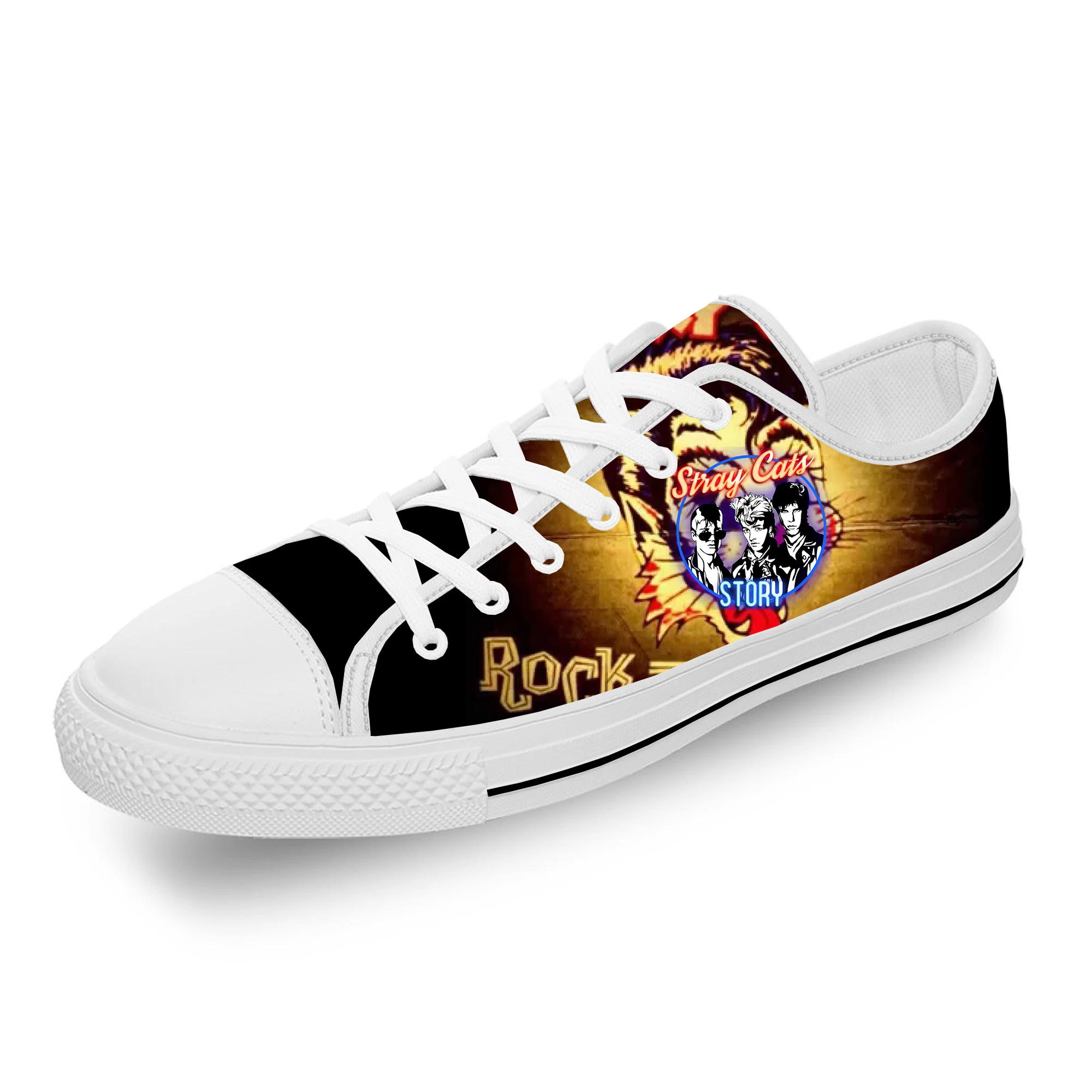 

STRAY CATS White Low Top Sneakers Mens Womens Teenager Casual customized Shoes Canvas Custom Shoes Cosplay DIY Lightweight shoe
