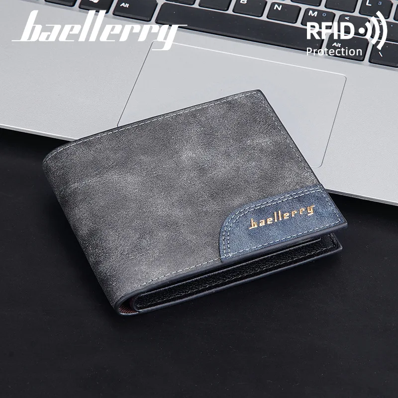 Men's Latest Short Retro Wallet Multi Card Slots Contrast Color Minimal Matte Design