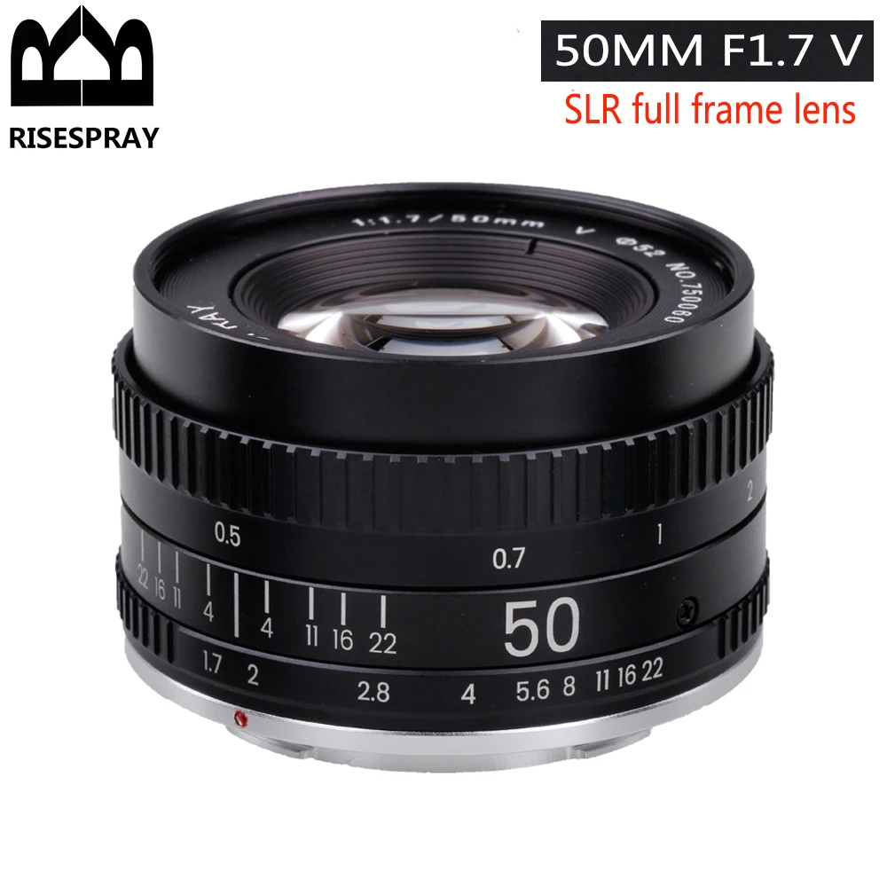 Metal RISESPRAY 50MM F1.7 Generation V Large Aperture Manual Focus Prime  Full Frame Camera Lens For CANON EOS EF NIKON AI F