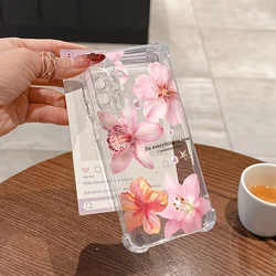 Floral Design Style Clear TPU Anti - Fall Phone Case - Galaxy Note10+ (Clear - LJY161)