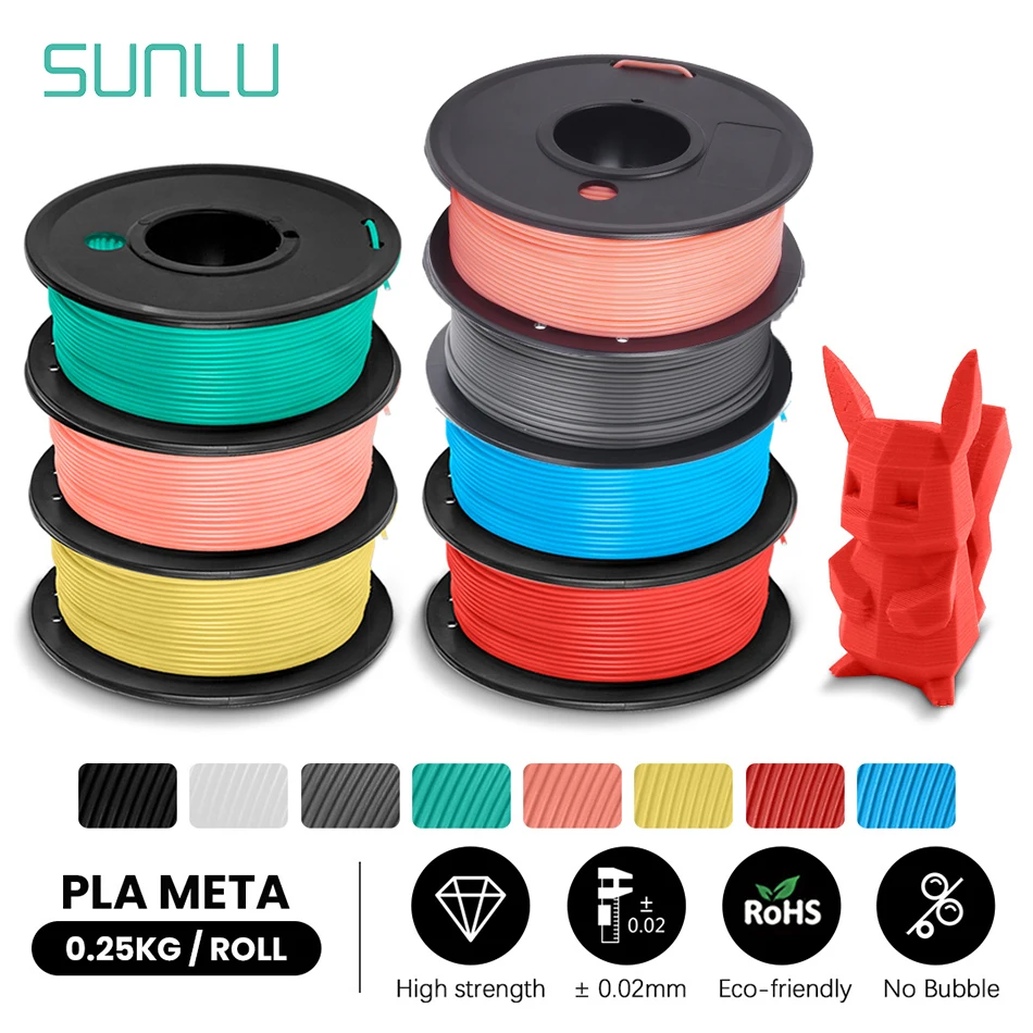 

SUNLU PLA Meta 7Rolls 3D Filament Printing 250G/Roll Mini Spool 1.75MM High Liquidity Better For Fast Printing Non-Toxic
