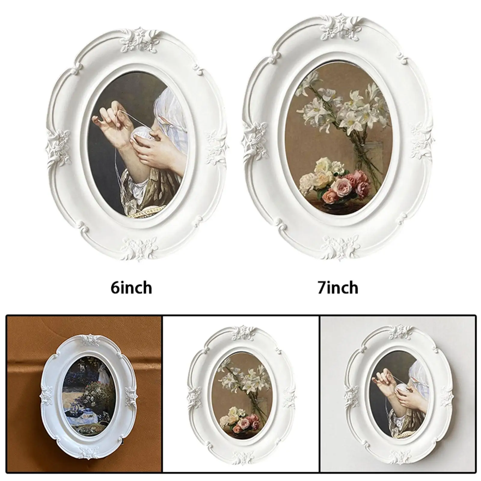 Luxury Antique Photo Frames Deluxe Floral design Arts Picture Holder Picture Frames for Desktop Office Home