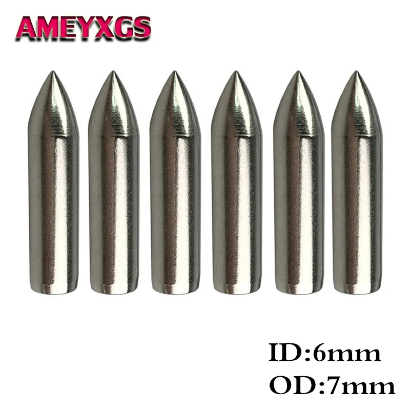 

24/50Pcs 50Gr Archery Arrow Tip Point Steel Arrowhead Broadheads Fit 6mm Bamboo Wooden Shaft For Shooting Practice Accessories