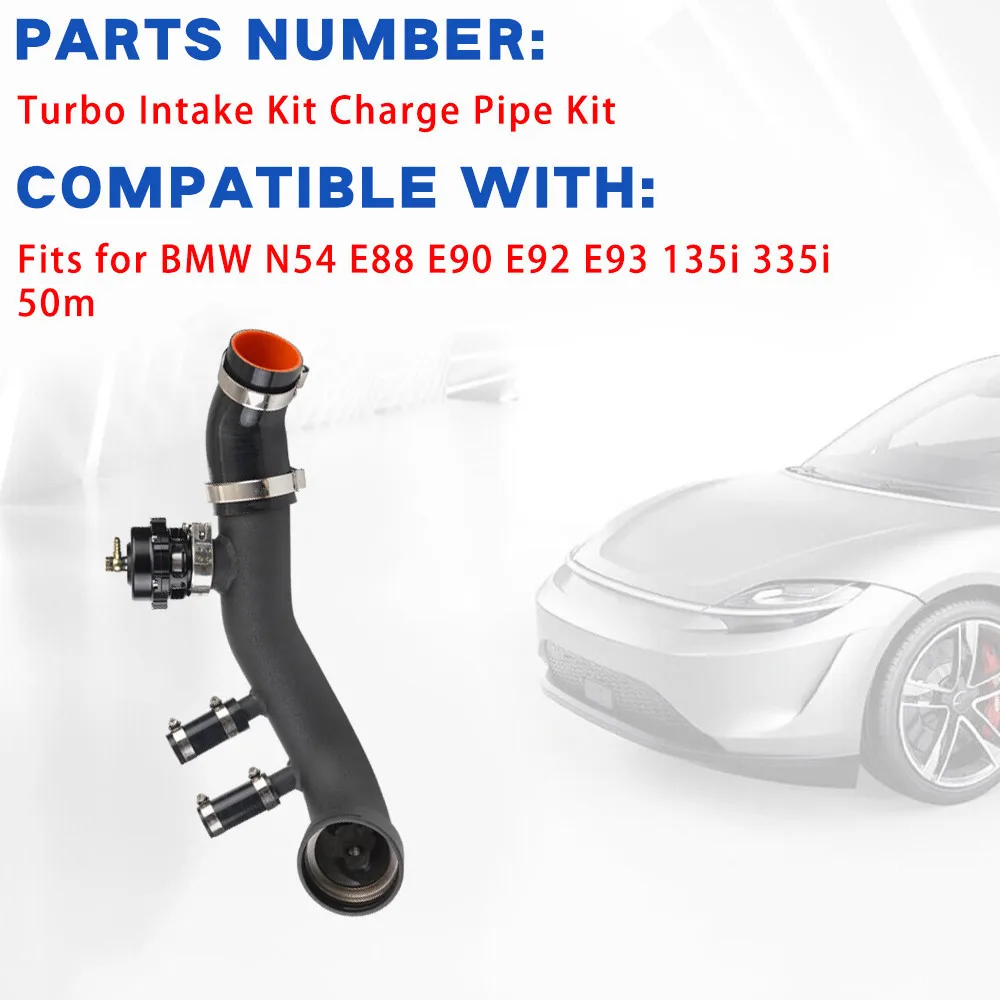 50MM Intake Turbo Charge Pipe Kit with Pressure Relief Valve For BMW N54 E82 E88 E90 E92 135i 335i Car Engine Parts