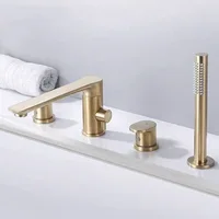 ชุดก๊อกน้ําอ่างอาบน้ําสีดํา Gunmetal สุดหรูพร้อมการติดตั้งสามรู 3