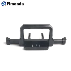 Premium Metal Front and Rear Bumper with Winch Mounting Base for 1/10 RC Crawler Car Upgrade (Black Front)