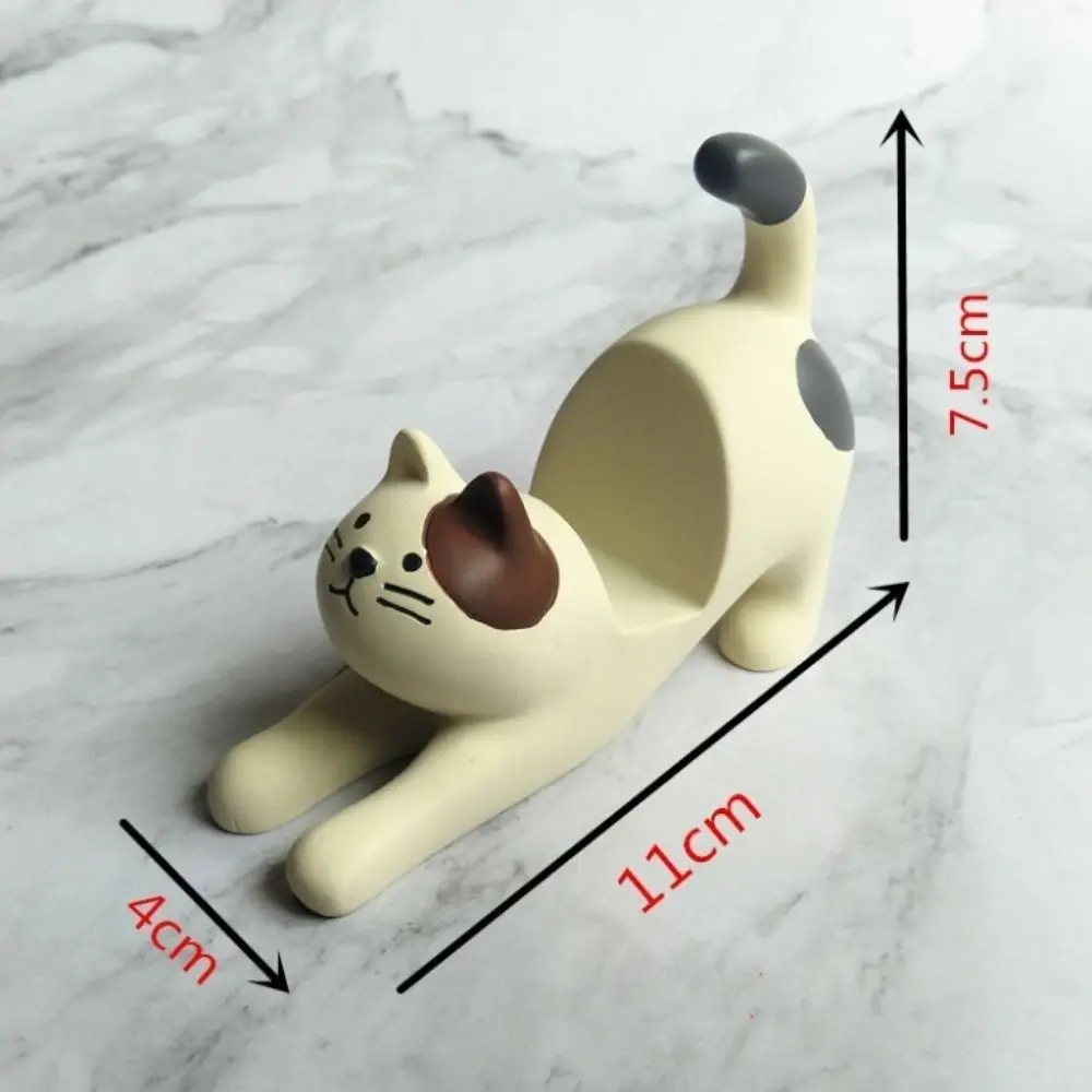 사랑스러운 전화 브래킷 Kawaii 고양이 모델 휴대용 전화 홀더 책상 수지 절묘한 호환 휴대 전화 홈 장식 공예품