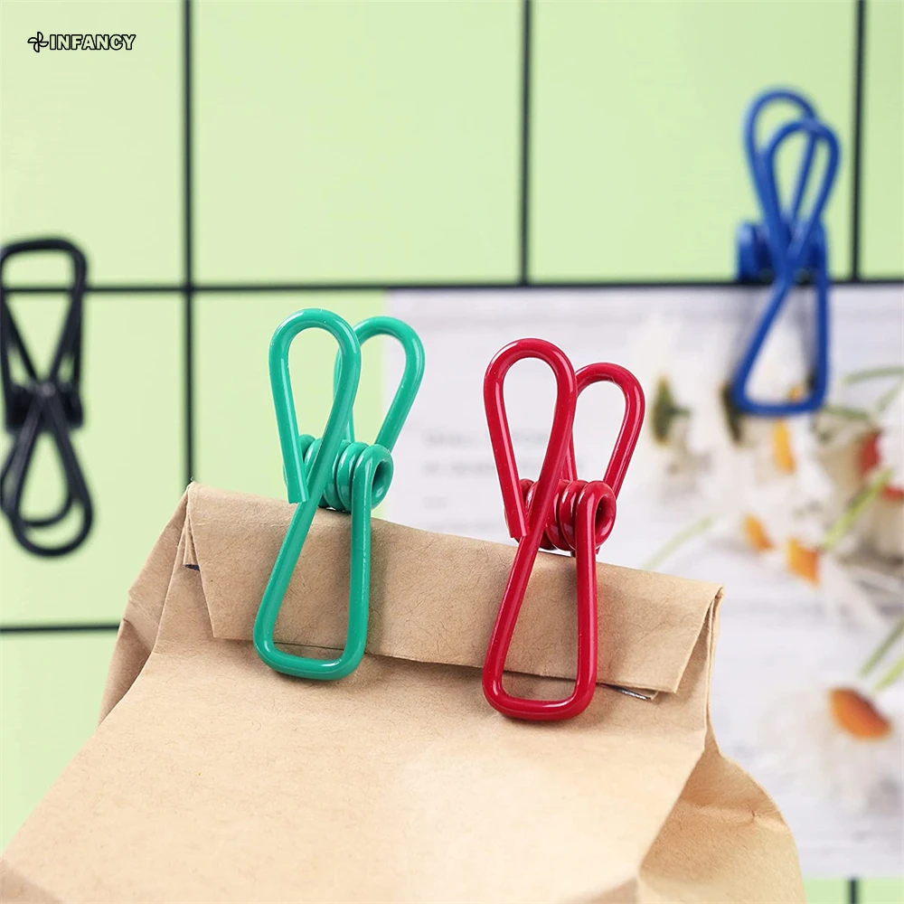 Description Picture 3 of itemMulti-Purpose Metal Clips For Food Bags/Chips Bag/Clothes Books Household Clamps Clothespin Clothes Pegs 10Pcs 2Inch Bag Clips