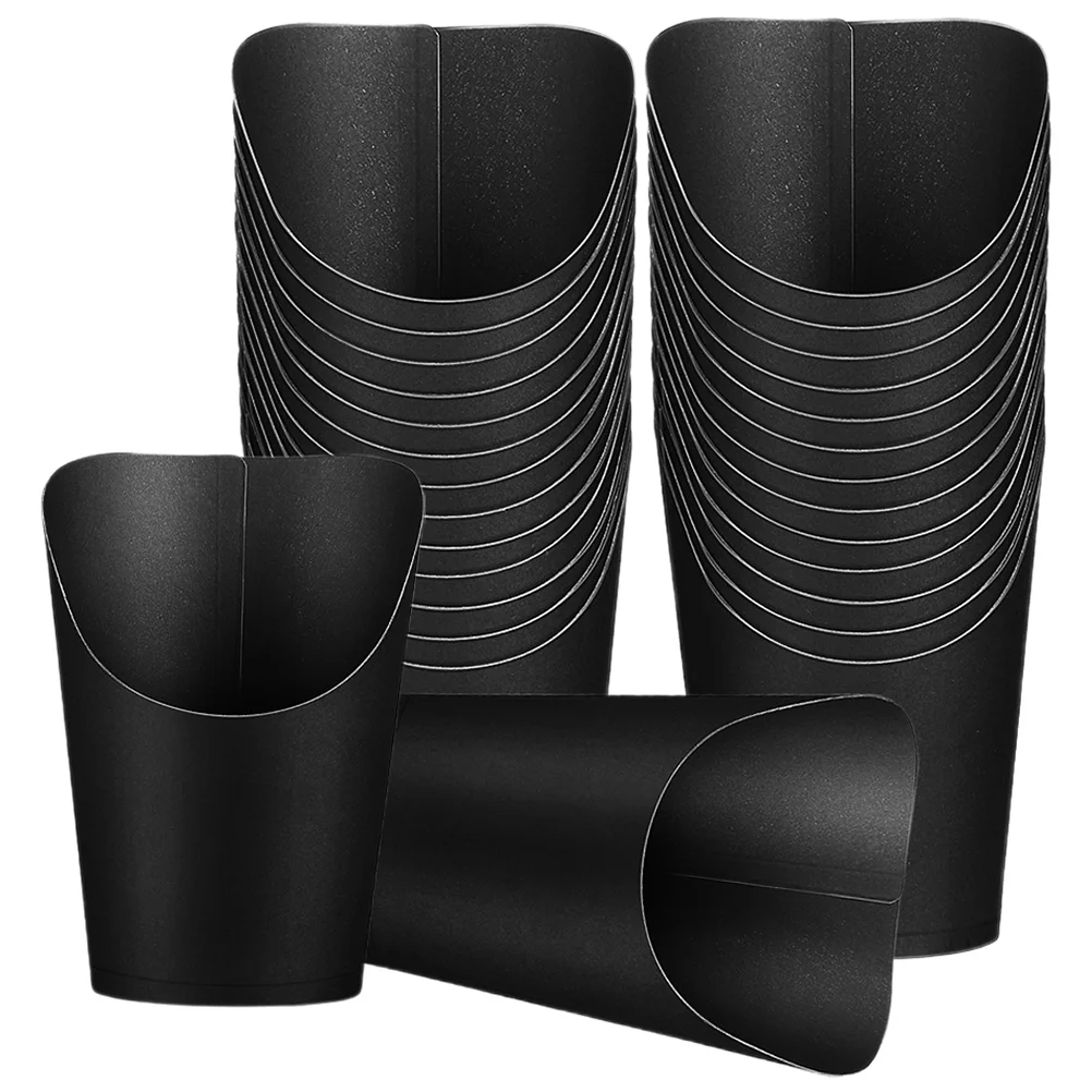 

50 Pcs Egg Waffle Cup Cups for Fruit Take-out Snack Boxes Disposable Paper Containers Small Kraft French Fry Holder