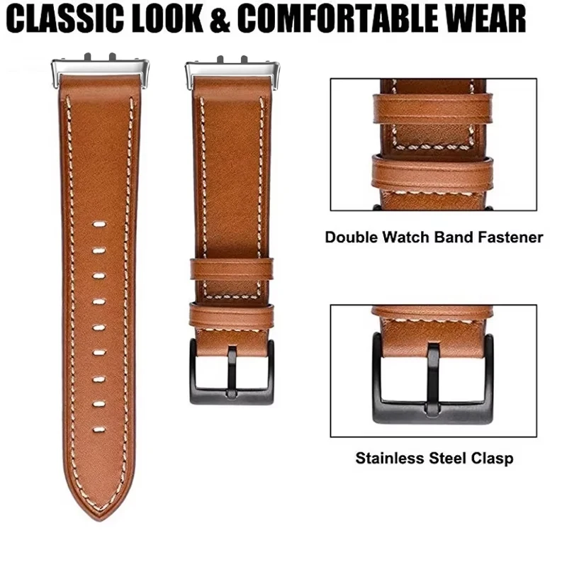 Adjustable Casual Leather Smartwatch Band - Quick Fit Strap