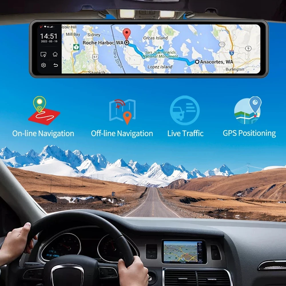 ڵ ̷  ķ, ADAS FHD ڵ ڴ, GPS ̼  ī޶, ڵ DVR, 4G ȵ̵ 10.0, 12 ġ