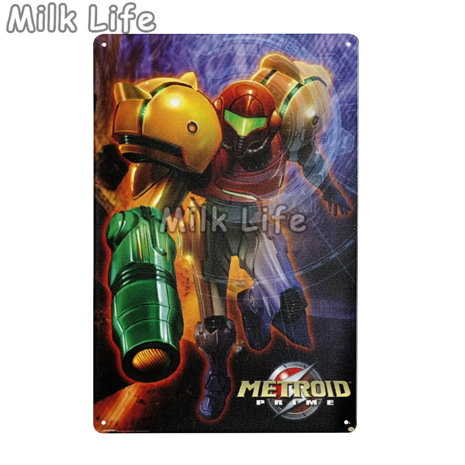 Super Metroid Retro Metal Poster