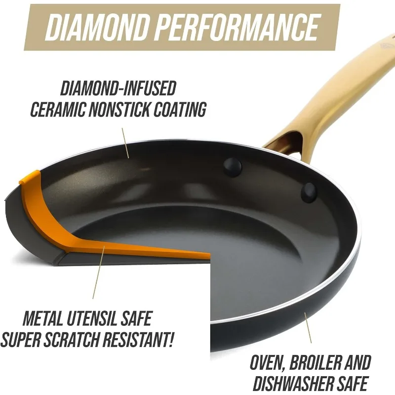 Blue Diamond Gold 10-Piece Cookware Set