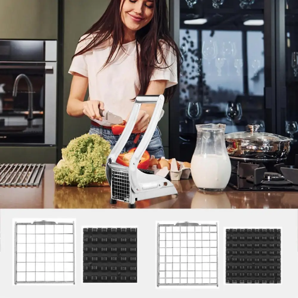 Description Picture 3 of itemVegetable Shredder Stainless Steel Potato Chips Maker Meat Chopper French Fries Slicer Cutting Machine Potato Cutter Blade