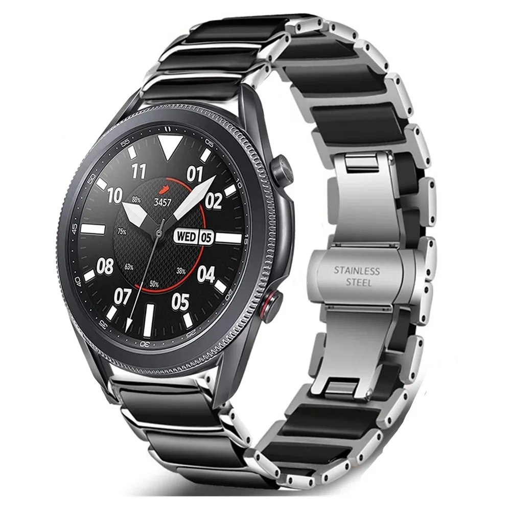 22mm 20mm Ceramic Strap for Samsung Galaxy Watch 46mm/Active 2 Metal Stainless Steel Huawei Watch 4 Pro/GT4 Pro for Amazfit GTR