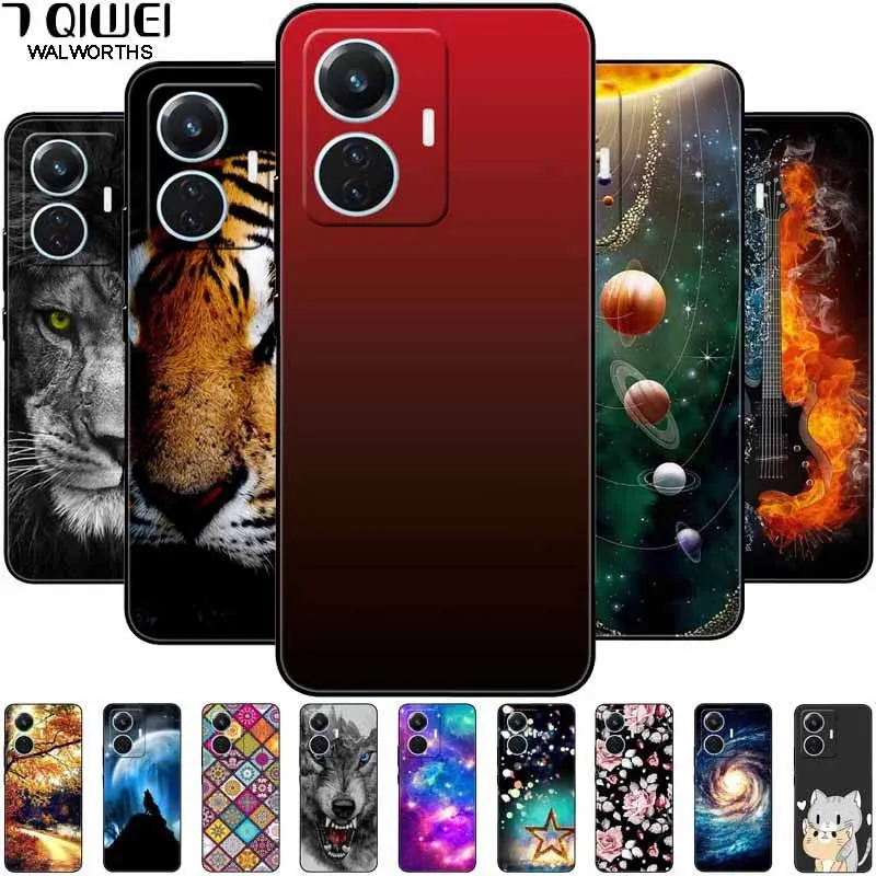 Starry Moon Black Silicone TPU Shockproof Case Cover