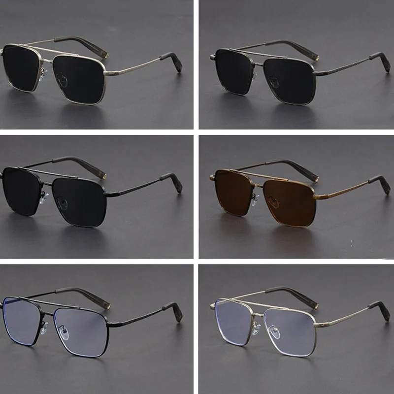 Gradient Lens Men's Sunglasses - Non-Slip Metal Frame with Big Solid Color Design