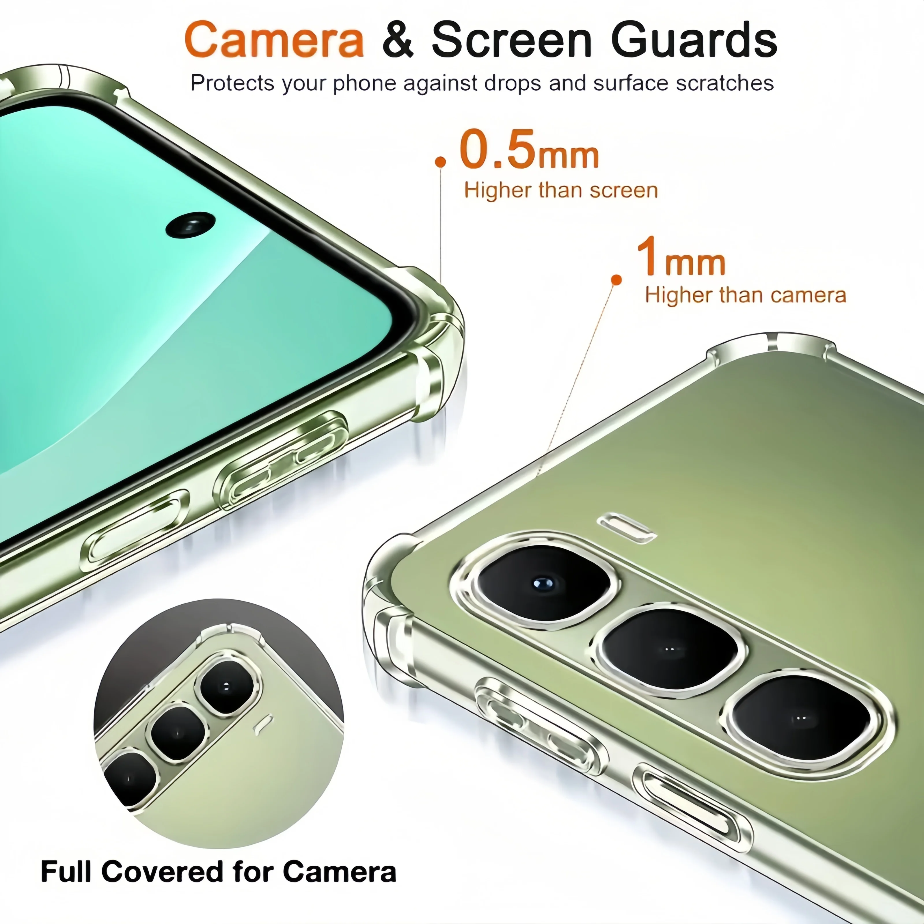Transparent TPU Shockproof Protective Phone Case