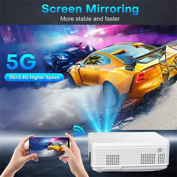 TAIDU Portable Same Screen Projector HD 1024*600P LED 240 ANSI Bluetooth Wifi Short Throw Home Theater Outdoor Video Projector 2