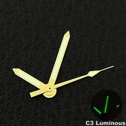 Elegant Black Silver Gold Watch Hands with C3 Green Luminous Accents - Premium Watch Accessories (2 gold)