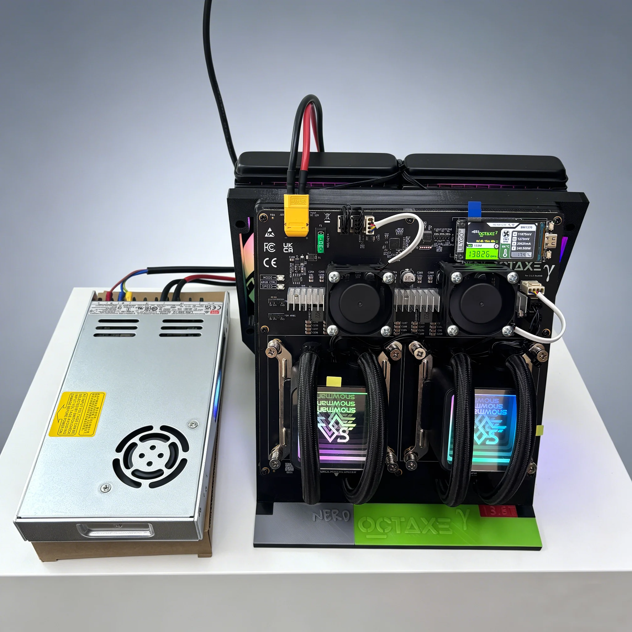 NerdOCTaxe Hydro Rev3.1 13.8Th/s 230W 8*BM1370 ASIC Chips Bitcoin Miner BTC Solo Miners Bitcoin Silent Mining Lottery Machine