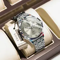 POEDAGAR Luxury Fashion Men Clock Waterproof Luminous Week Date Sports Man Wristwatch Stainless Steel Men's Quartz Watches Reloj 2