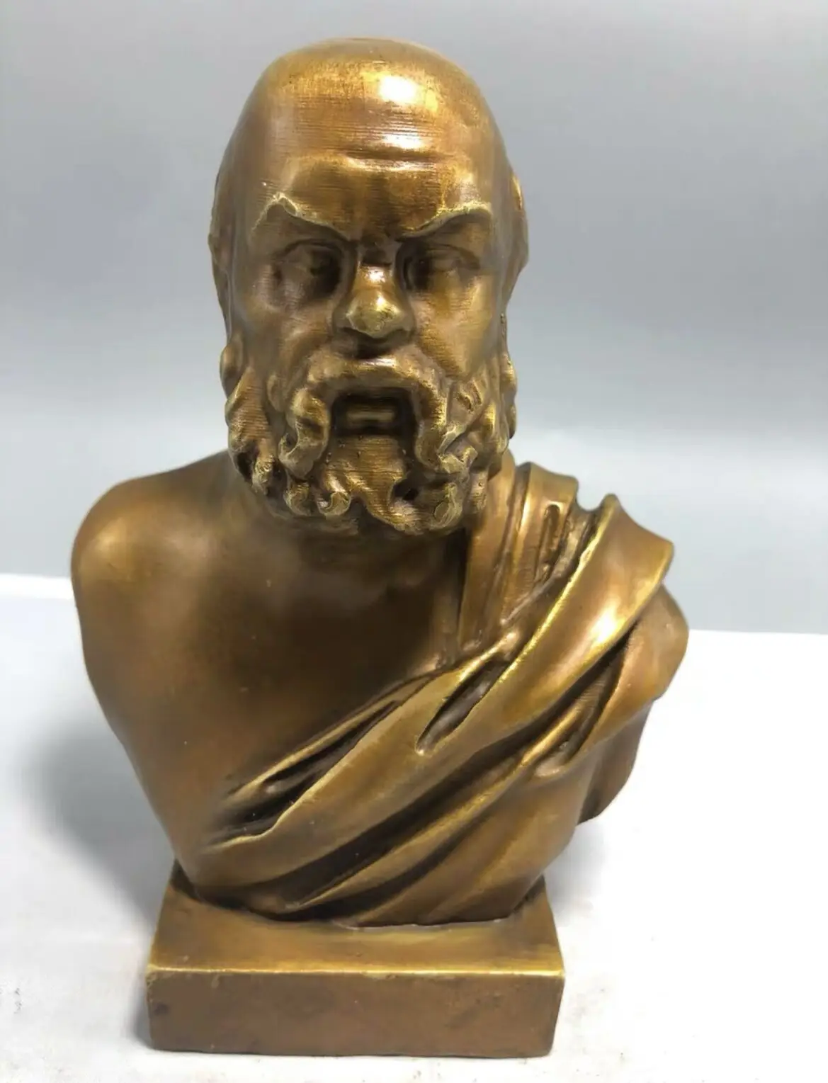 

Art Collection Bronze statue, Handmade Sculptures,World-famous Figures, "Socrates", Home and Study Decorations
