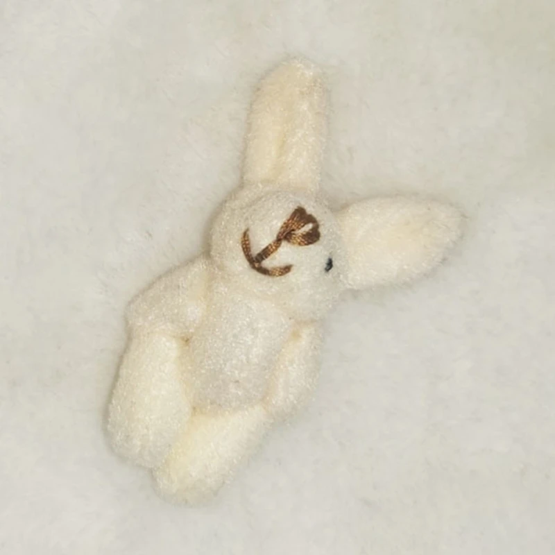 Mini Plush Animal Tiny Joint Bunny/Bear 1.8 Inch Small Soft Stuffed Toy for Easter Birthday Cake Wedding Decorations 4
