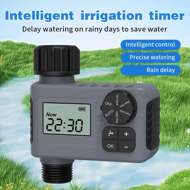 Automatic Irrigation Watering Timer LCD Display Irrigation Controller Programmable Sprinkler Rain Delay for Garden Lawn Pool 5