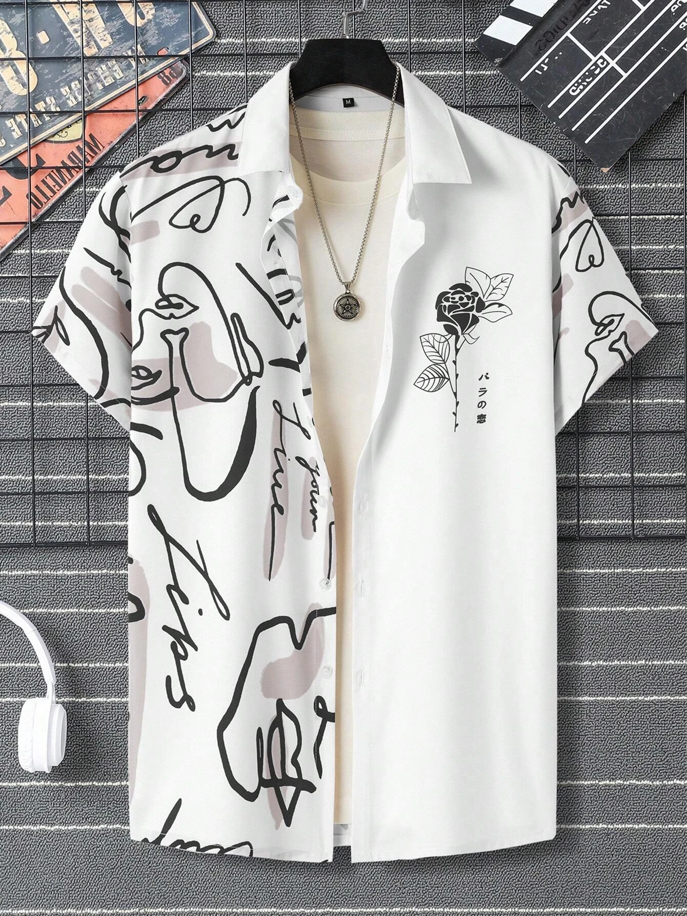Casual Short Sleeved Shirt Short Sleeved Shirt Button Down Shirt Summer Men Women Seaside button-down Versatile Shirts With Personalized And Interesting Print Design short-sleeved Fashion Tops