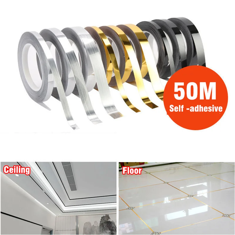 50m Home Decoration Tile Gap Tape Self-adhesive Tape Floor Wall Seam ...