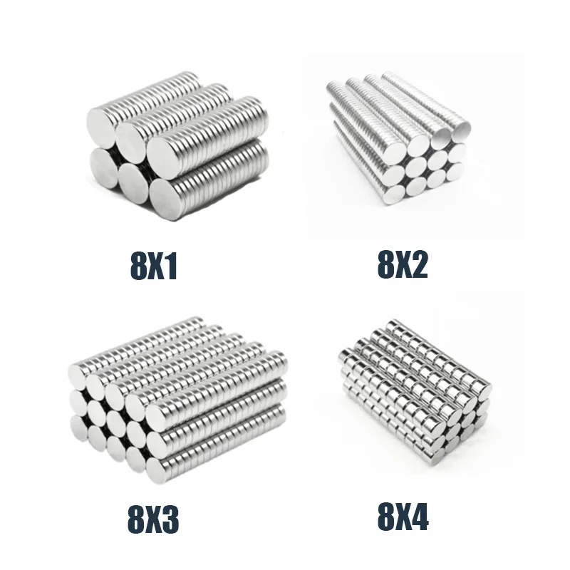 

8x1 8x2 8x3 mm Super Strong Round Disc Shape Blocks Rare Earth Neodymium Magnets Fridge Crafts For Acoustic Field Electronics