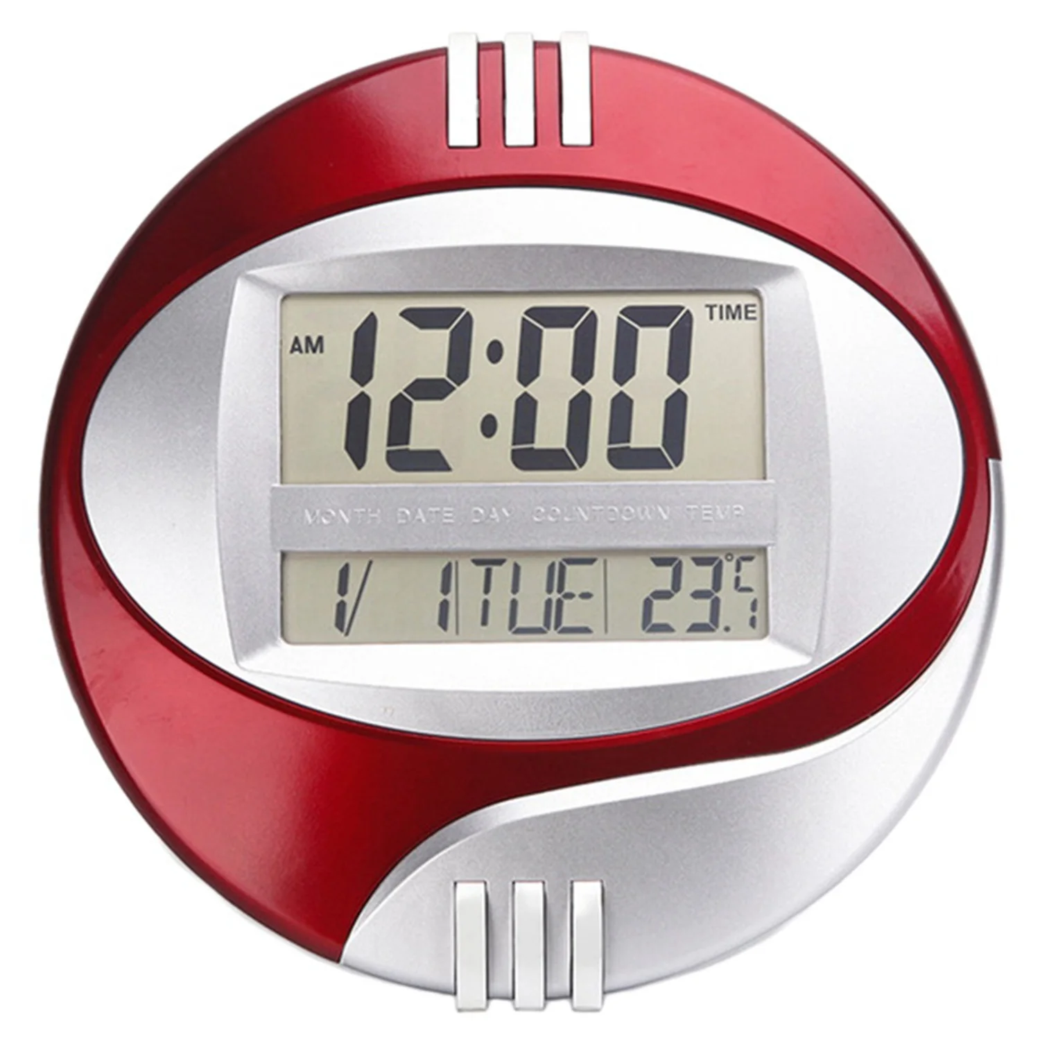 

Temperature Display Digital Wall Electronic Clock LCD Moderne Calendar LED Bracket Watch Mute Of Home Office Decoration Red