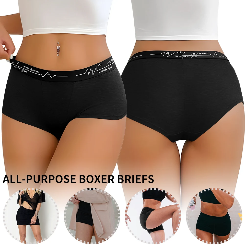 Ladies Solid Color Boxers Briefs Comfortable Female Underwear Sporty Style Casual Sexy Panties for Women S-XL