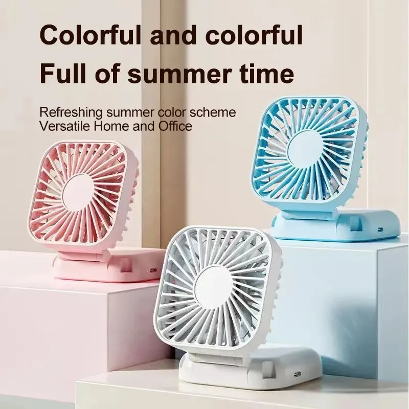 

USB Rechargeable Small Fan Mute Handheld Folding Desktop Multi Range Adjustable Electric Fan Portable