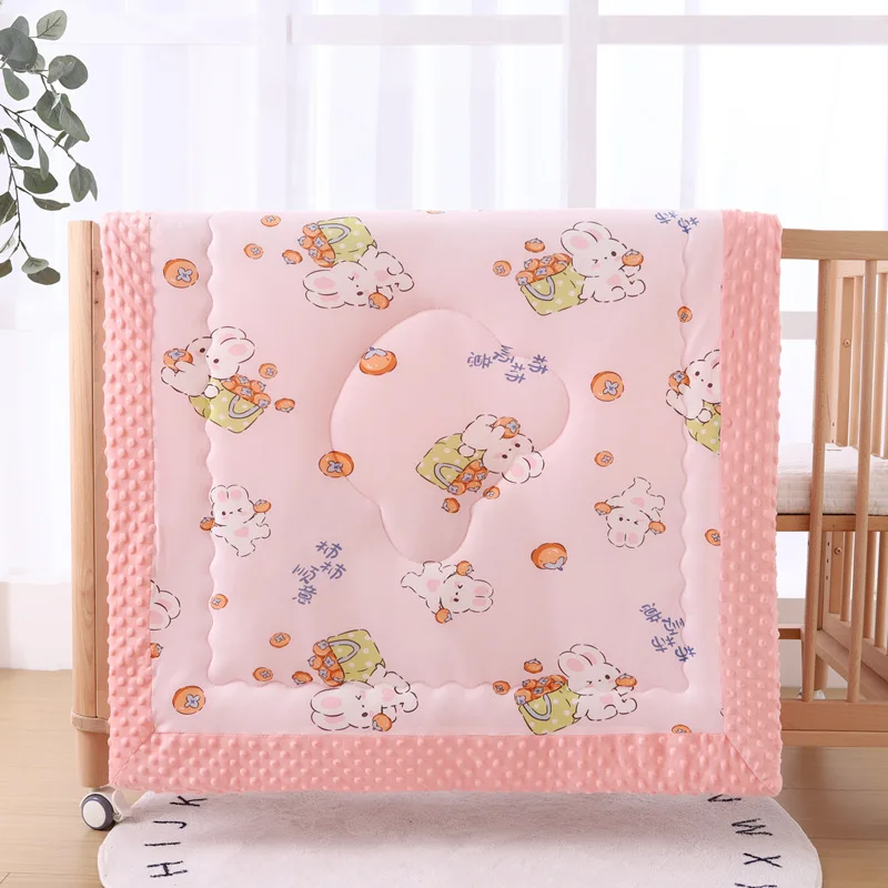 95X95cm Winter Thick Muslin Quilt for Newborns with Padded Crib Blankets Baby Bear Blanket baby blanket