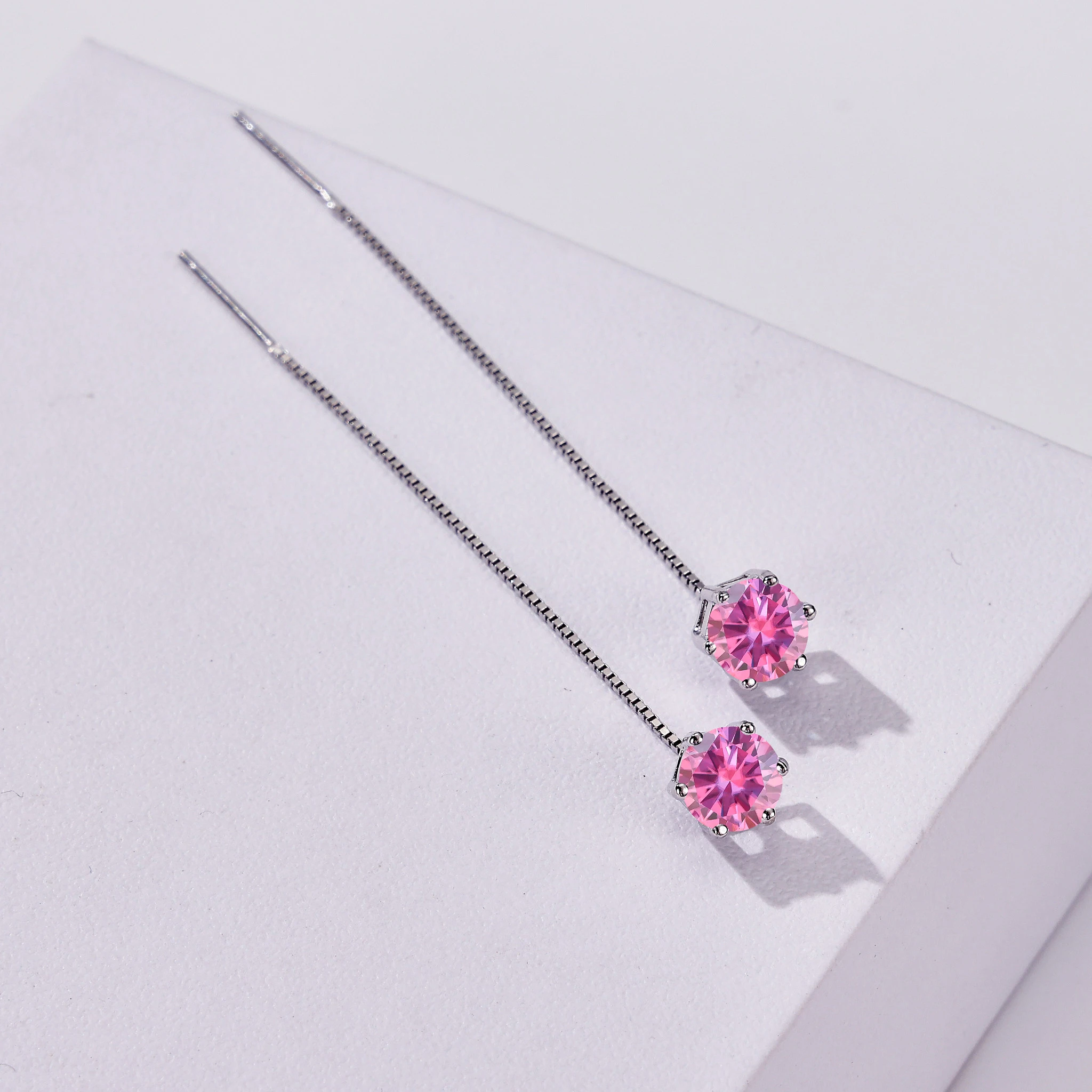 5–6,5 mm Moissanit-Ohrringe für Damen, für Charm-Dame, Solitär, echtes 925er-Sterlingsilber, weibliches Dating-Party-Ohrring-Geschenk