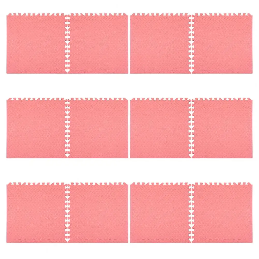Home Yoga Mat Gymexercise Mat High Density Eva Foam Floor Tiles for Home Gym Fitness Exercise 12pcs Extra Thick Yoga Cushion