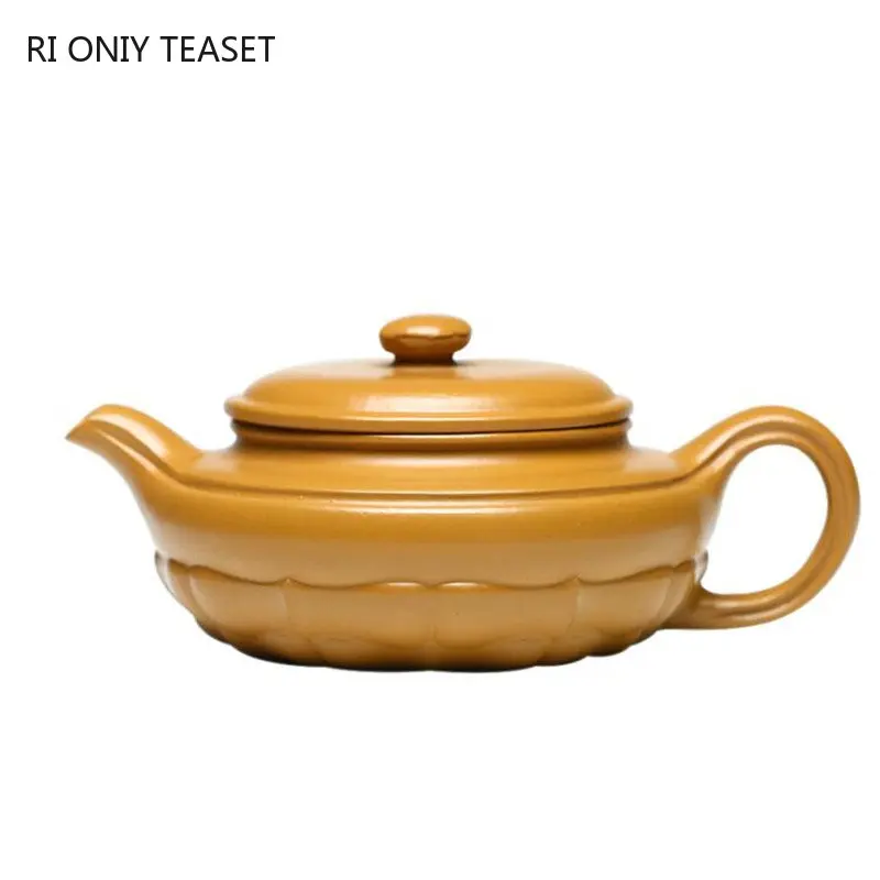 

180ml Yixing Purple Clay Teapots Handmade Antique Tea Pot Raw Ore Golden Zhu Mud Kettle Chinese Famous Zisha Tea Set Teaware