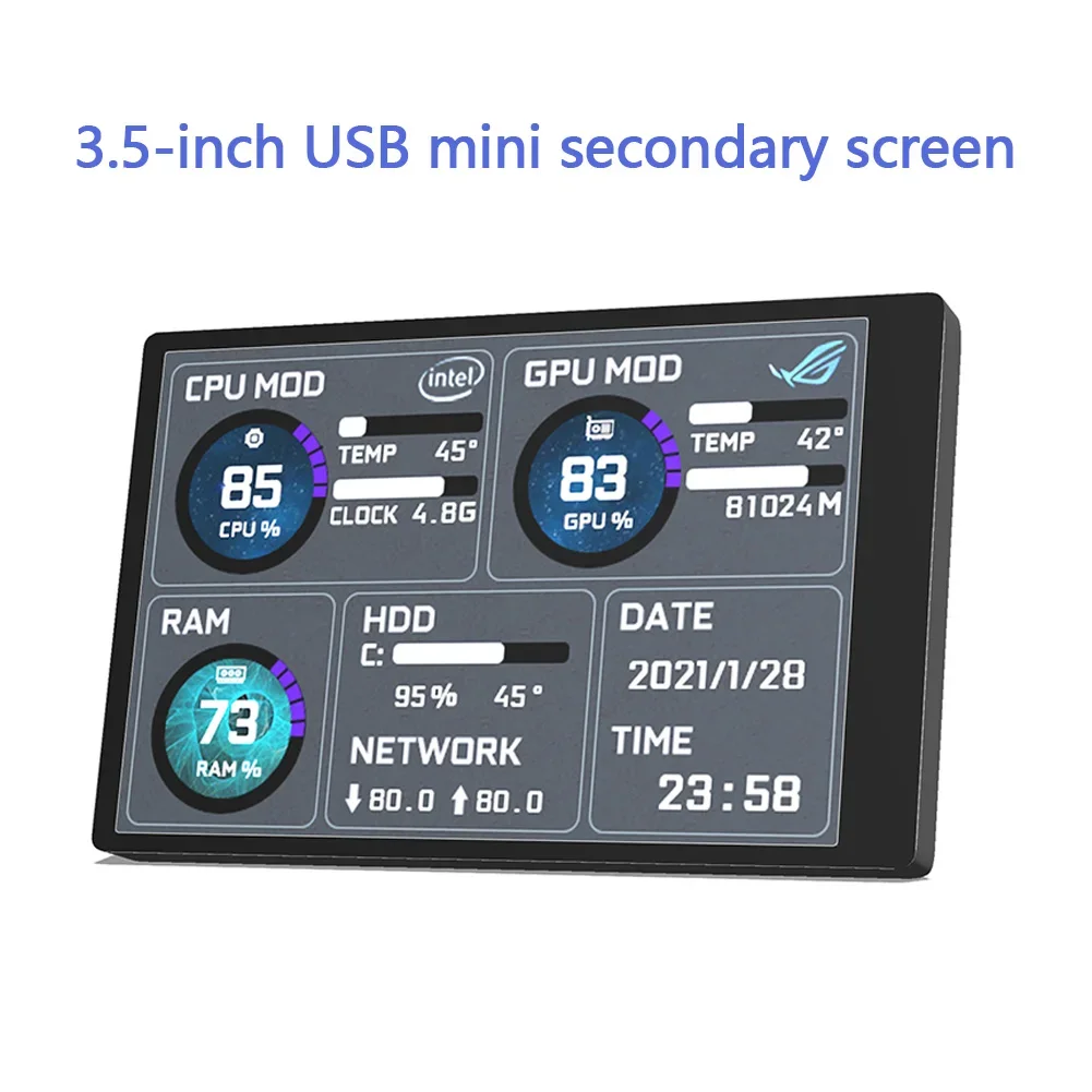3.5 Inch Display Screen Monitor 320x480 AIDA64 Secondary Screen 2 Usb-C ...