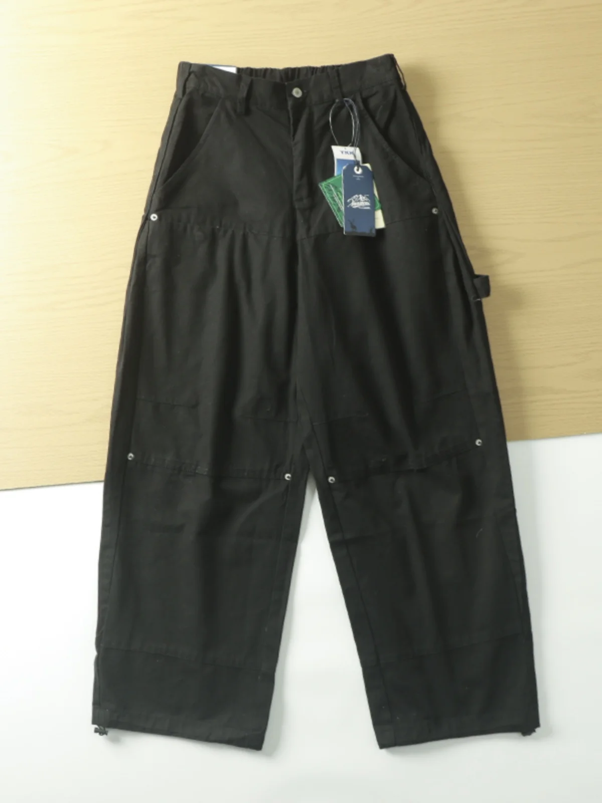 Retro Waed Work Trousers Loose Wide Leg Casual Pants for Men Urban Faion Autumn Winter  Color Long Pants