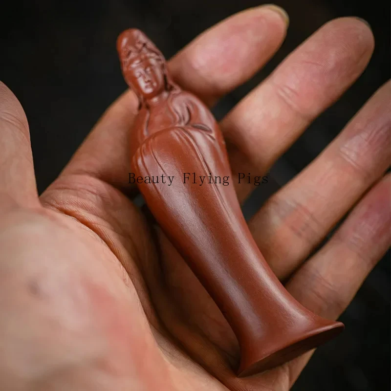 Yixing, China Sculpture Purple Clay Tea Pet Guanyin Buddha Statue Handmade Tea Carving Crafts