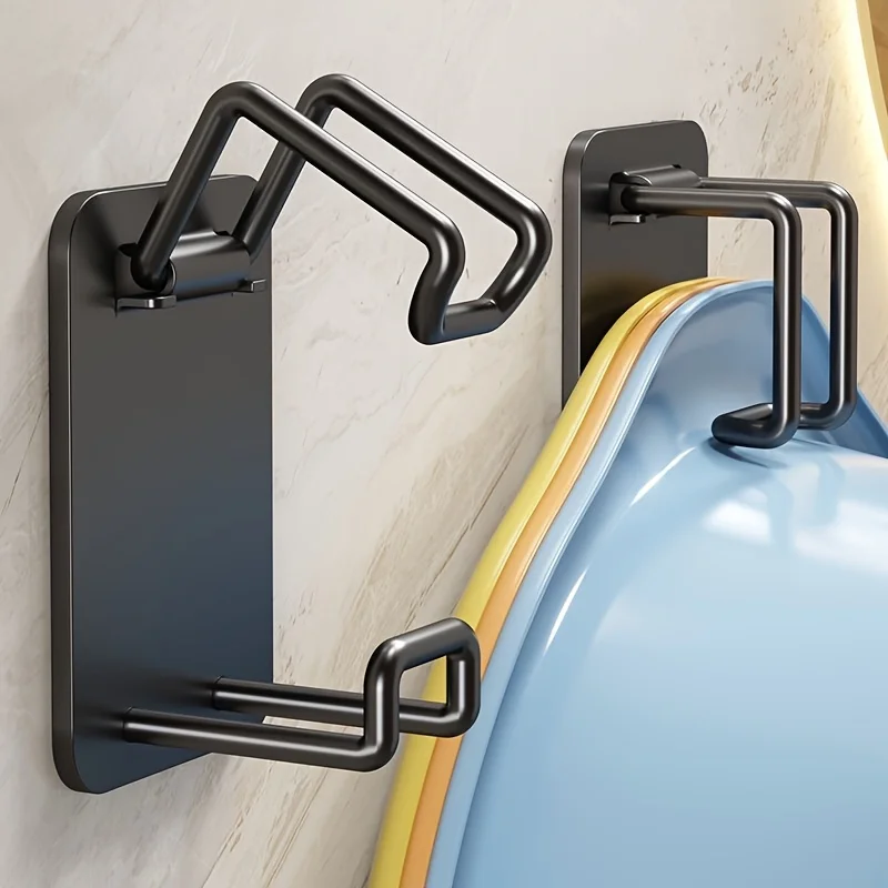 Non-perforated washbasin hook foldable storage rack kitchen adhesive hook bathroom storage rack bathtub multifunctional hooks